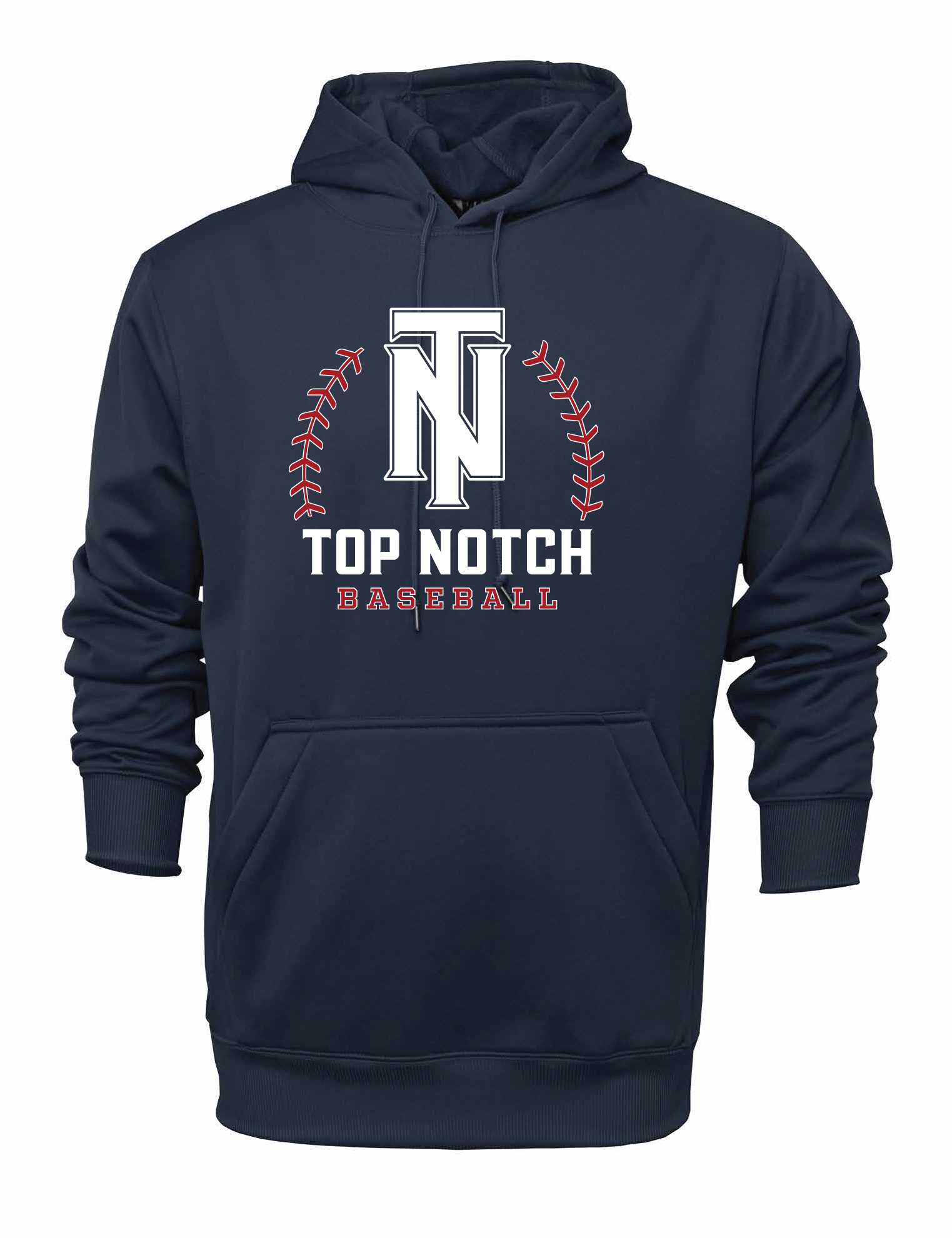 Top Notch Baseball Pullover Hooded Sweatshirt w/ Baseball Seam Logo w/ Name and Number