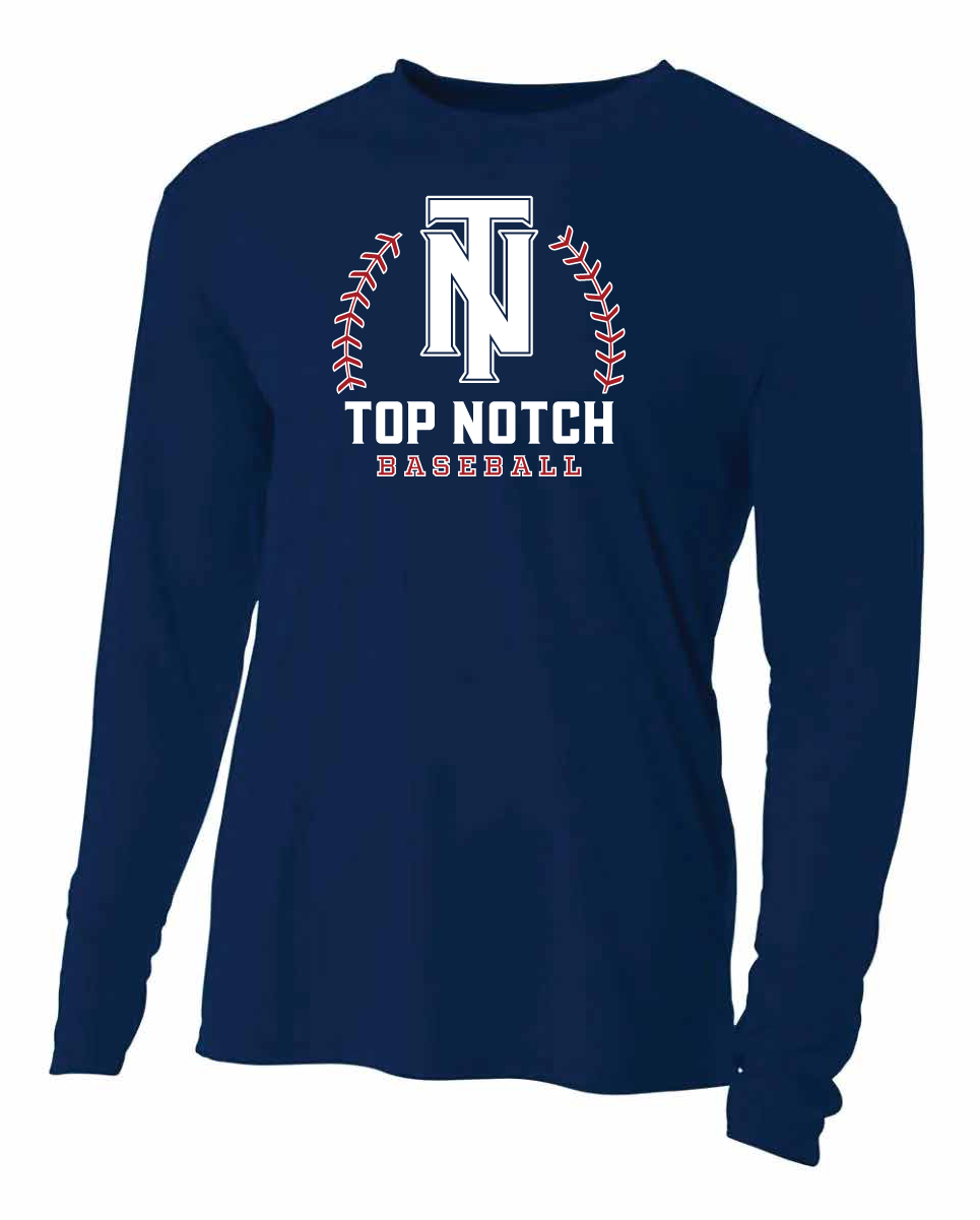 Top Notch Baseball Long Sleeve T-Shirt w/ Baseball Seam Logo