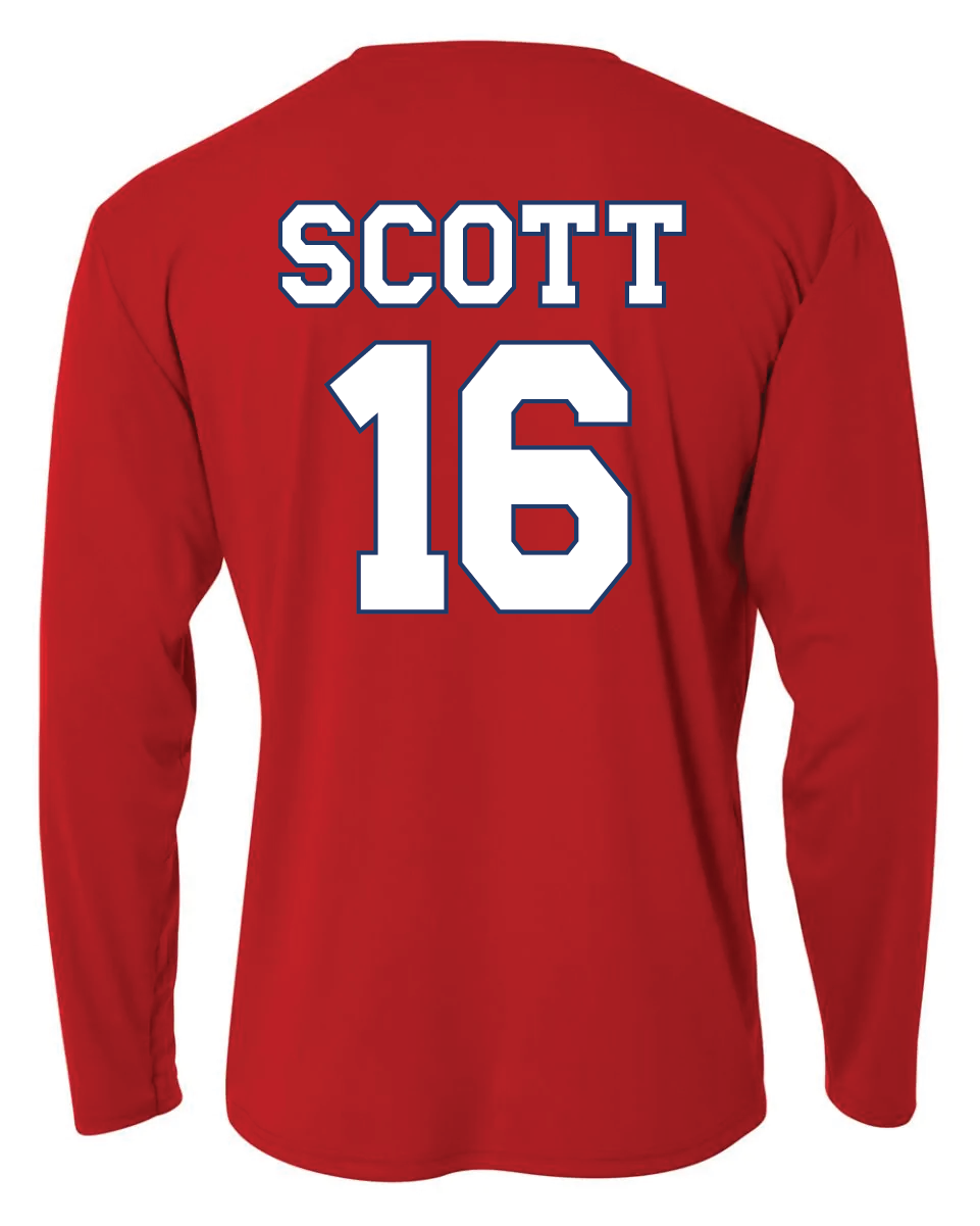 Top Notch Baseball Long Sleeve T-Shirt w/ Original Logo w/ Name and Number