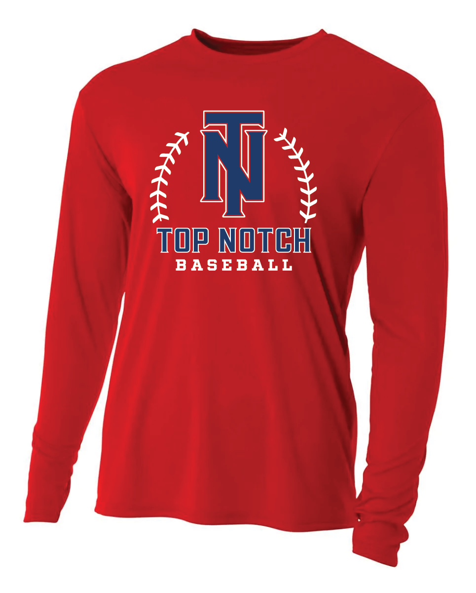 Top Notch Baseball Long Sleeve T-Shirt w/ Baseball Seam Logo