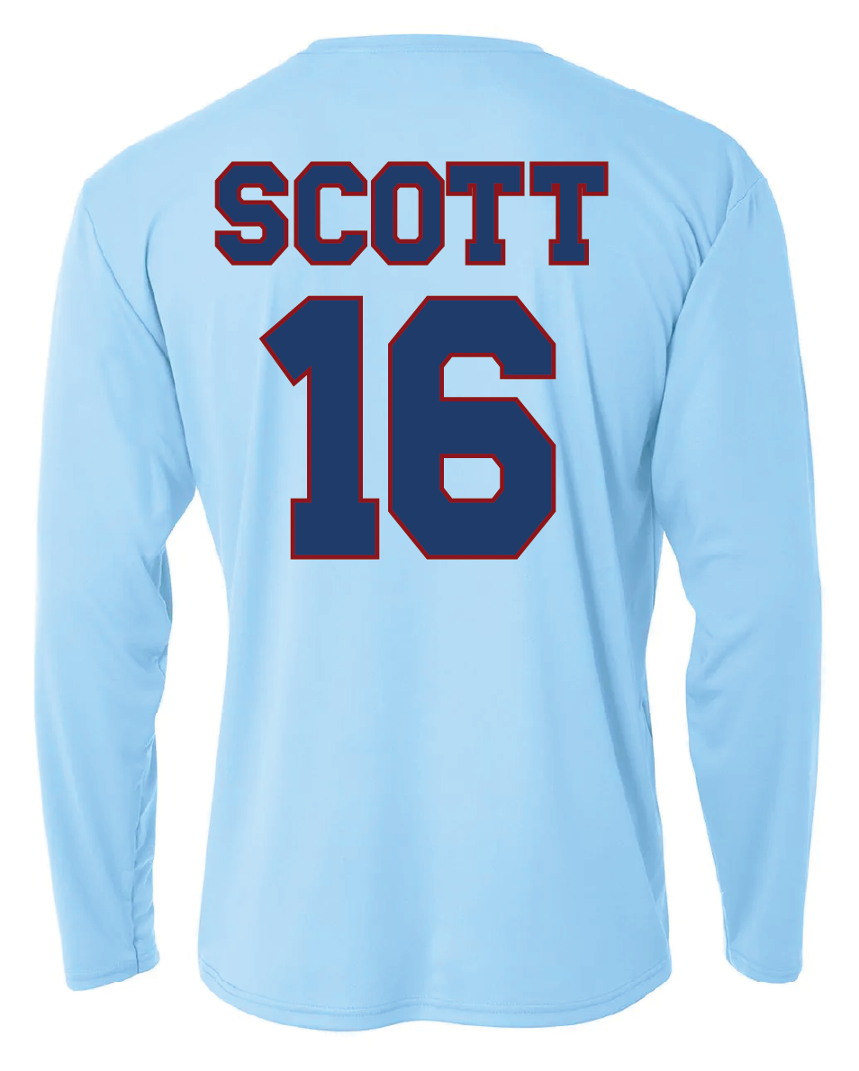 Top Notch Baseball Long Sleeve T-Shirt w/ Original Logo w/ Name and Number