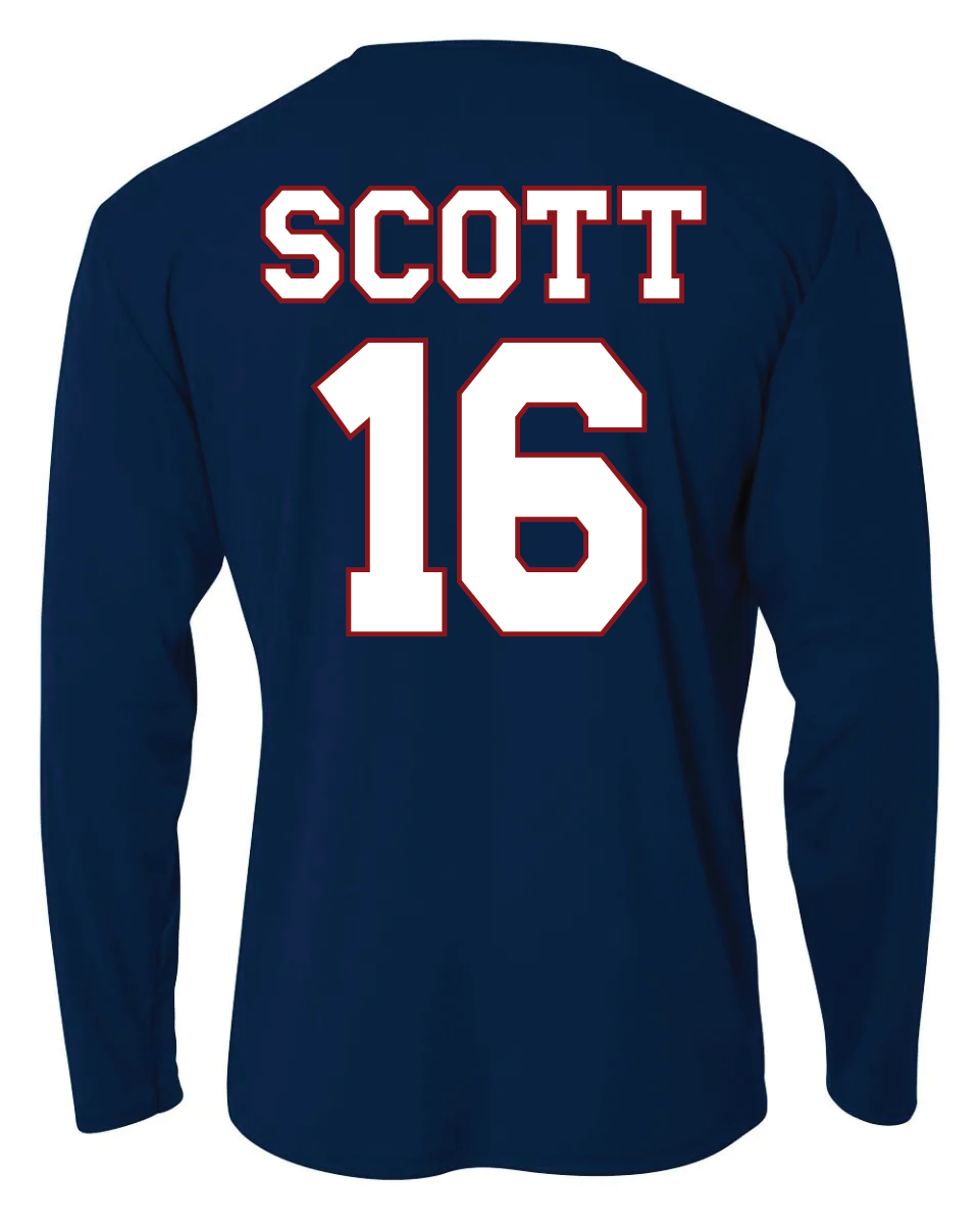 Top Notch Baseball Long Sleeve T-Shirt w/ Original Logo w/ Name and Number